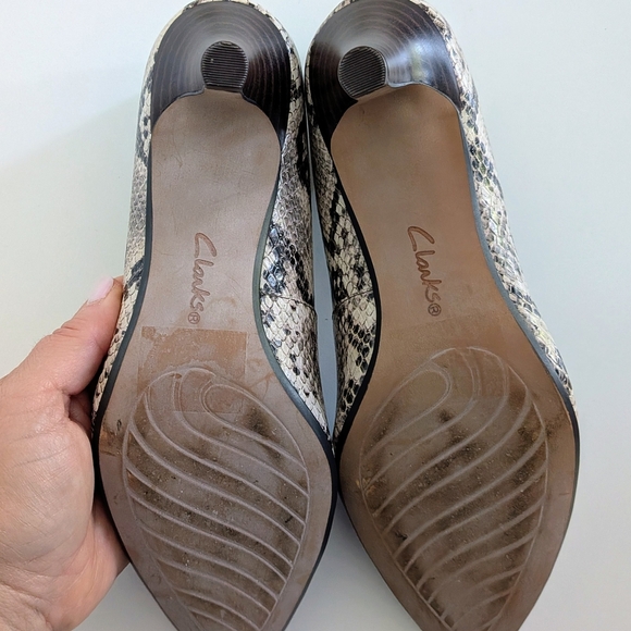 Clarks Collection Linvale Jerica Heels – Taupe Snake Print, Women’s Size 6.5 - Picture 5 of 6